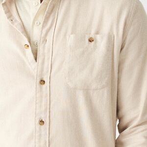 Faherty Men's Button-Down Movement Shirt Oatmeal Heather Large NWT